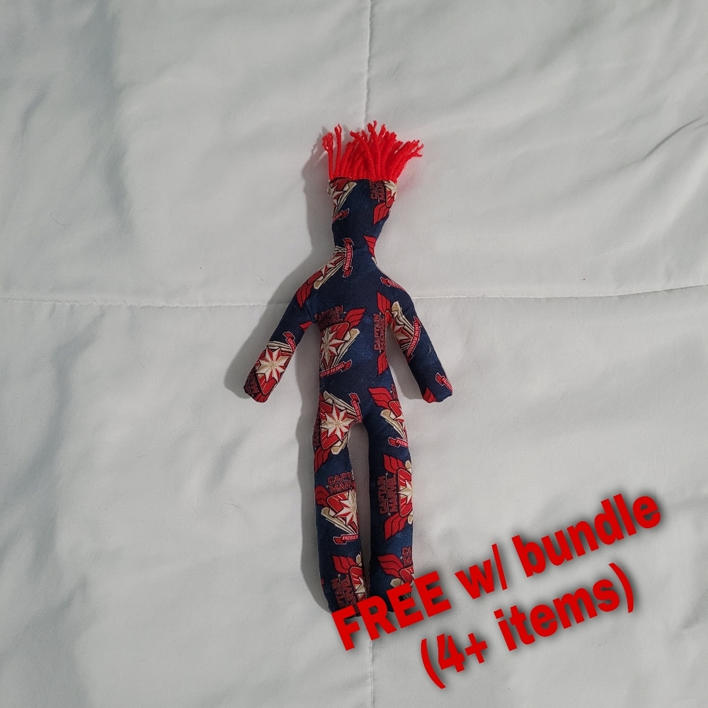 Handmade Dammit Doll Captain Marvel Superhero Toy Stress Ball Reliever One Size